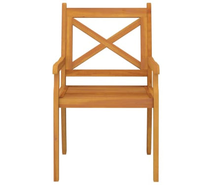 Table et chaises de jardin en acacia massif 4 places – Table ronde 110 cm