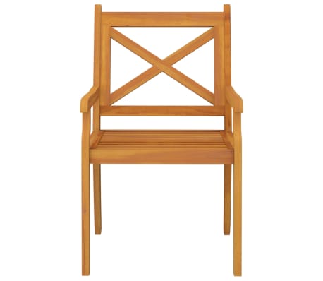 Table et chaises de jardin en acacia massif 4 places – Table ronde 110 cm