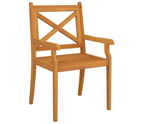 Table carréeee et 4 chaises avec accoudoirs de jardin en acacia massif
