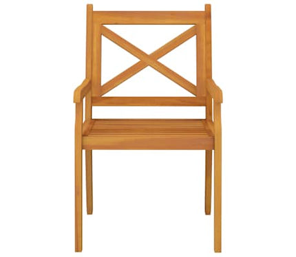 Table carréeee et 4 chaises avec accoudoirs de jardin en acacia massif