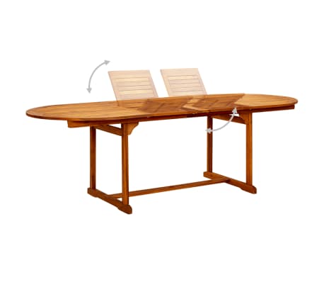 Table extensible 160 à 240 cm et 6 chaises multipositions en bois d'acacia massif