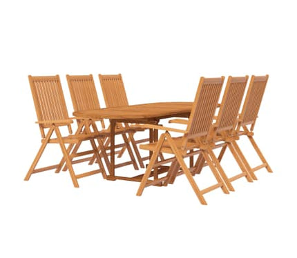 Table extensible 160 à 240 cm et 6 chaises multipositions en bois d'acacia massif
