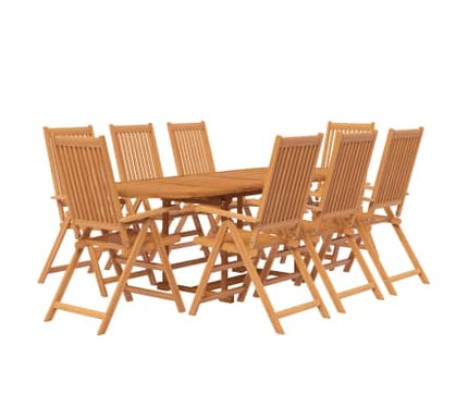 Table extensible 160 à 240 cm et 8 chaises multipositions en bois d'acacia massif