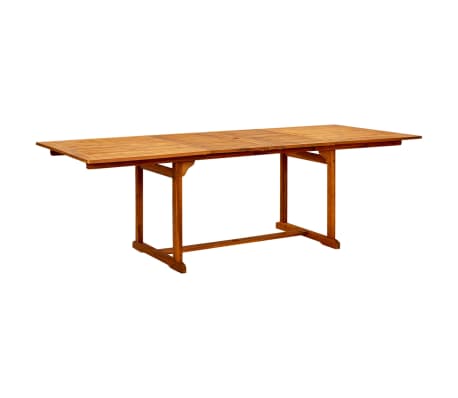 Table extensible 160 à 240 cm et 6 chaises avec accoudoirs multipositions en bois d'acacia massif