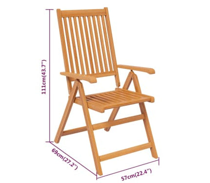 Table extensible 160 à 240 cm et 6 chaises avec accoudoirs multipositions en bois d'acacia massif