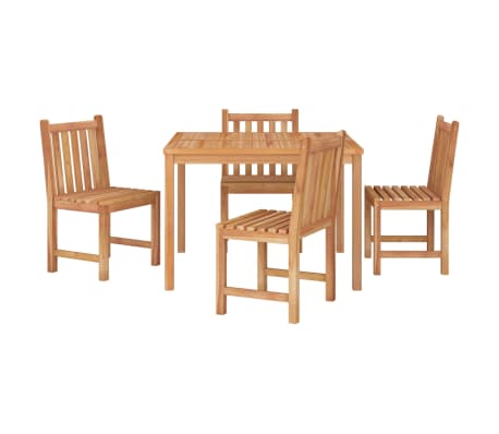 Table et chaises de jardin 4 places en teck massif 110 x 110 cm