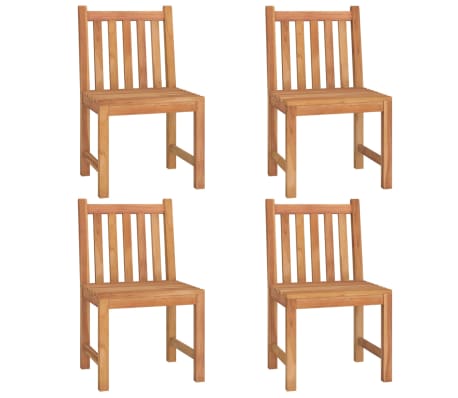 Table et chaises de jardin 4 places en teck massif 110 x 110 cm