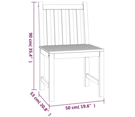 Table et chaises de jardin 4 places en teck massif 110 x 110 cm