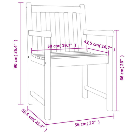 Table et chaises de jardin 2 places en bois d'acacia massif