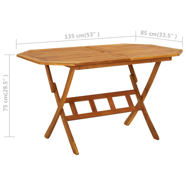 Table et chaises de jardin 4 places en bois d'acacia massif