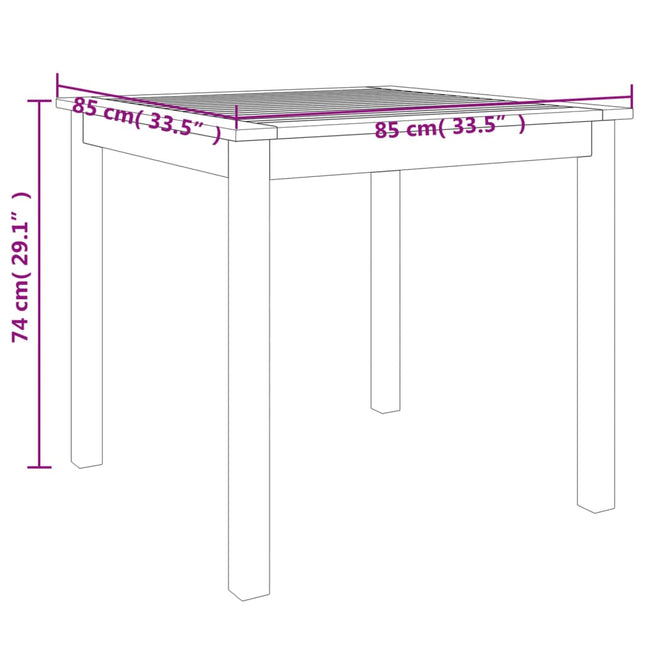 Table et chaises de jardin 2 places en bois d'acacia massif
