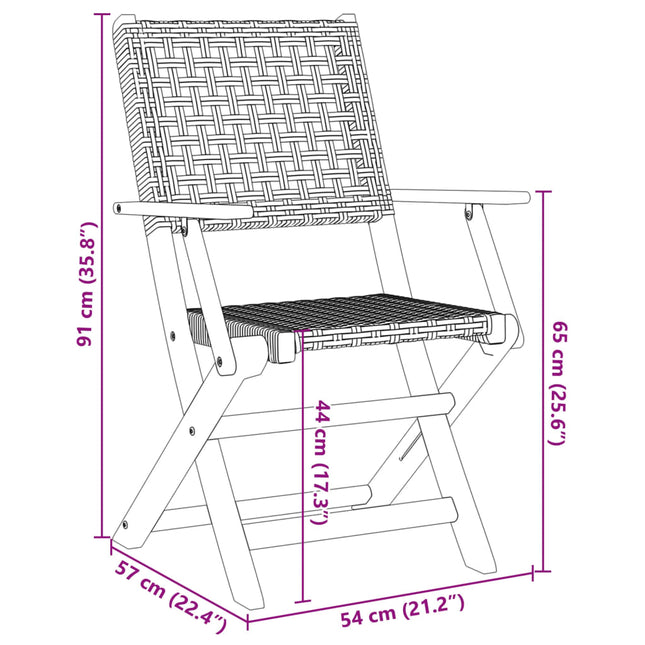 Table et chaises de jardin 2 places en résine tressée grise et bois d'acacia massif