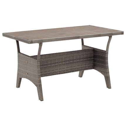 Table de jardin rectangulaire en résine tressée grise 120 x 70 cm