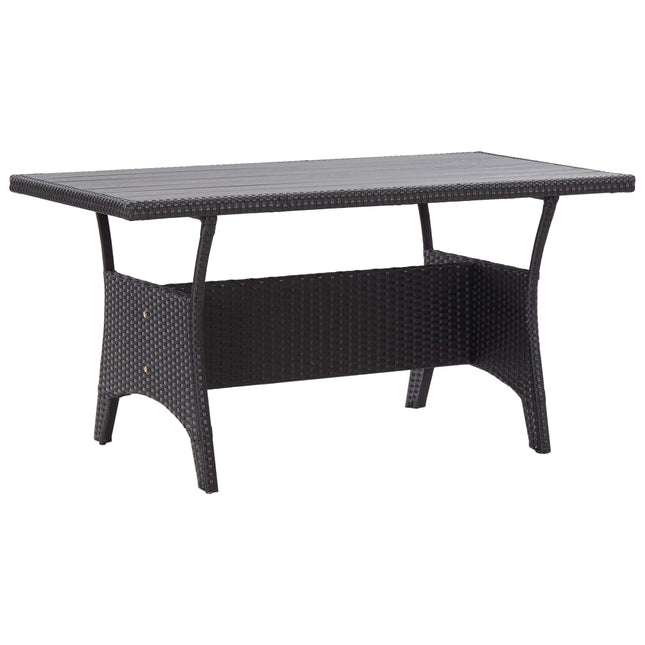 Table de jardin rectangulaire en résine tressée noire 120 x 70 cm