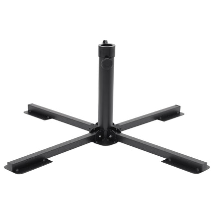 Base de parasol pliable pour mât Ø38/48 mm noir brillant acier