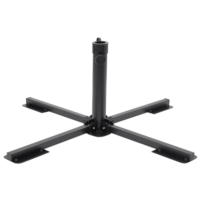 Base de parasol pliable pour mât Ø38/48 mm noir brillant acier
