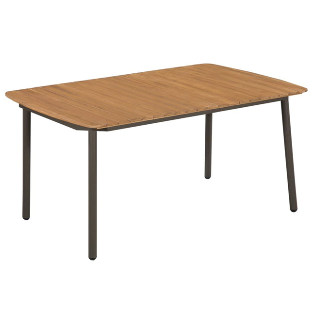 Table de jardin 150 x 90 cm en acacia massif et acier