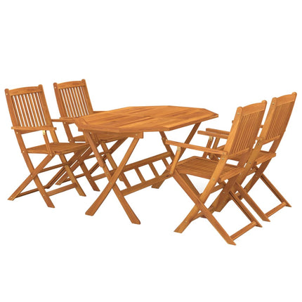 Table et chaises de jardin 4 places en bois d'acacia massif