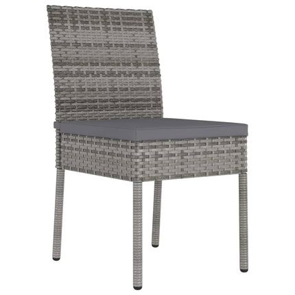 Lot de 2 chaises de jardin en résine tressée grise coussins gris