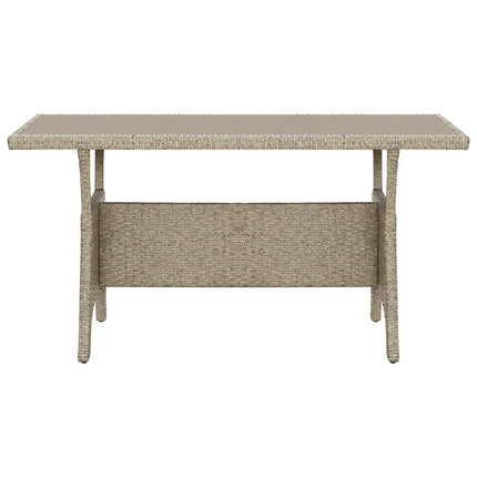 Table de jardin rectangulaire résine tressée beige 120 x 70 cm