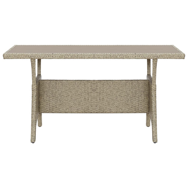 Table de jardin rectangulaire résine tressée beige 120 x 70 cm