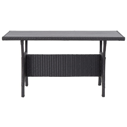 Table de jardin rectangulaire en résine tressée noire 120 x 70 cm