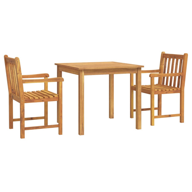 Table et chaises de jardin 2 places en bois d'acacia massif