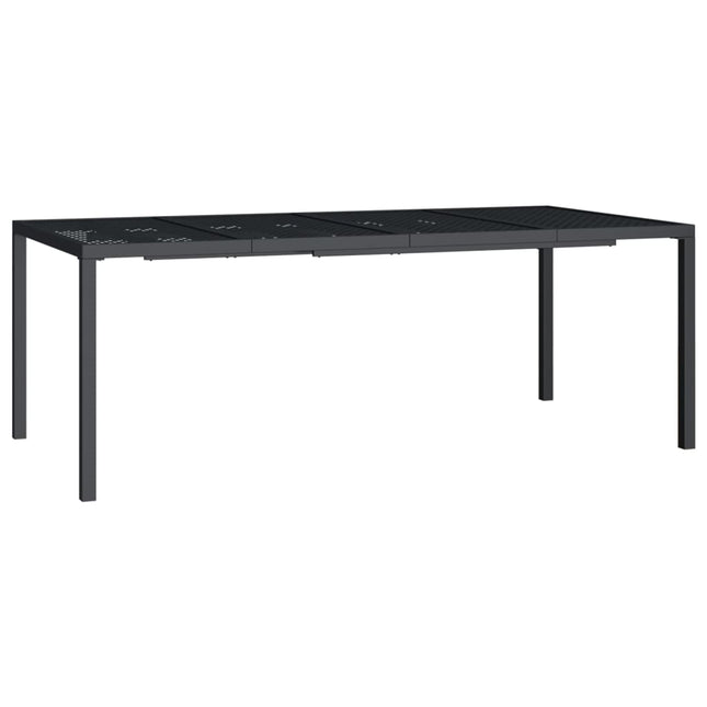 Table repas extérieure en acier anthracite 200 x 100 cm