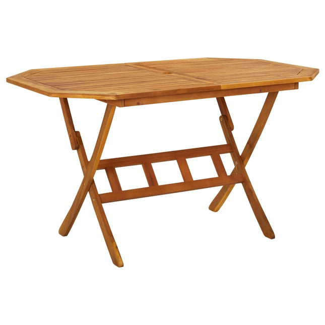Table et chaises pliantes de jardin 6 places en bois d'acacia massif