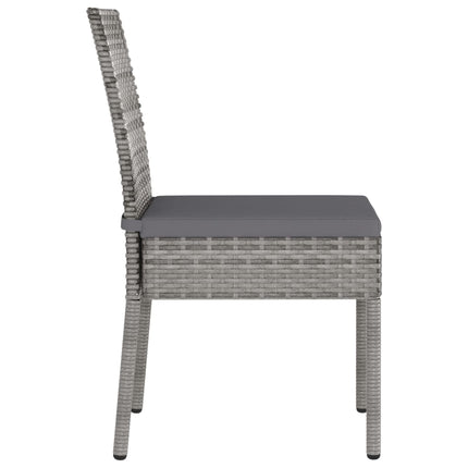 Lot de 2 chaises de jardin en résine tressée grise coussins gris