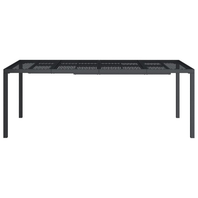 Table repas extérieure en acier anthracite 200 x 100 cm