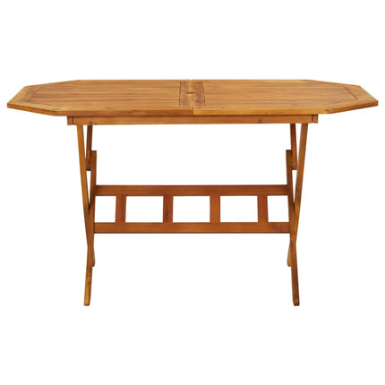 Table et chaises pliantes de jardin 6 places en bois d'acacia massif