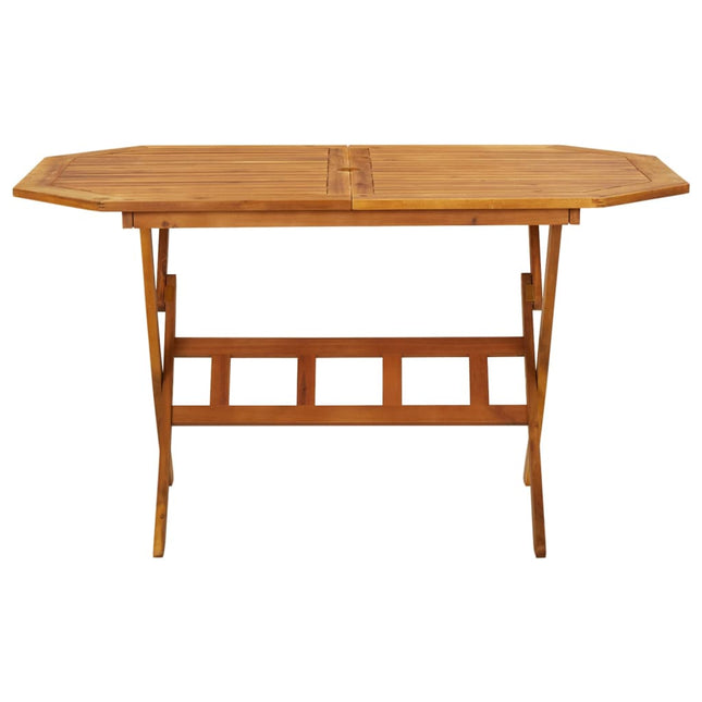 Table et chaises pliantes de jardin 6 places en bois d'acacia massif