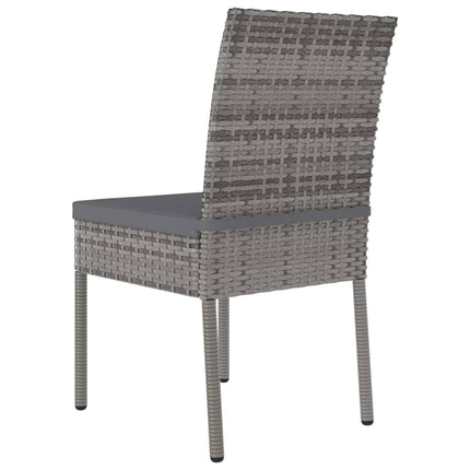Lot de 2 chaises de jardin en résine tressée grise coussins gris