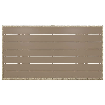 Table de jardin rectangulaire résine tressée beige 120 x 70 cm