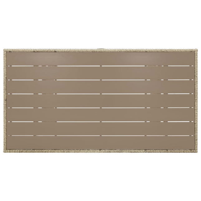 Table de jardin rectangulaire résine tressée beige 120 x 70 cm