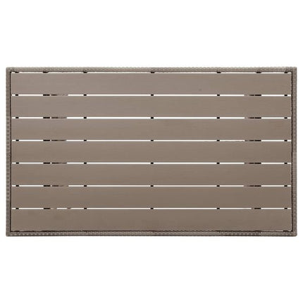 Table de jardin rectangulaire en résine tressée grise 120 x 70 cm