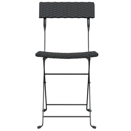 Lot de 2 chaises de jardin pliantes en résine tressée noire et acier