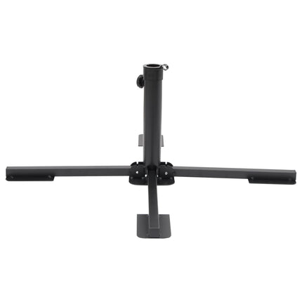 Base de parasol pliable pour mât Ø38/48 mm noir brillant acier