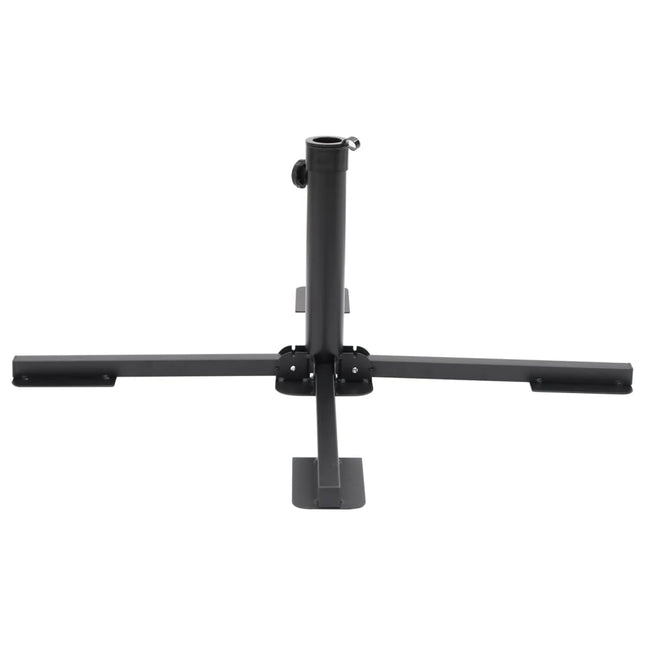 Base de parasol pliable pour mât Ø38/48 mm noir brillant acier