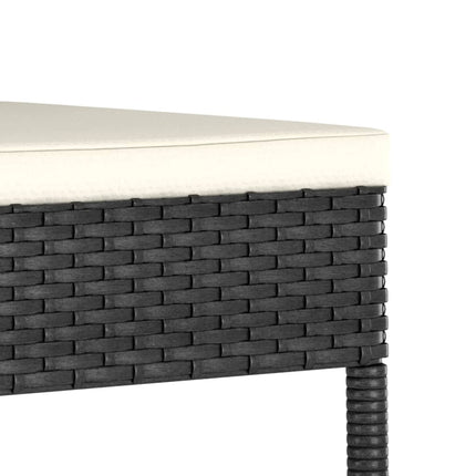 Lot de 2 chaises à manger de jardin en résine tressée noire coussins crème