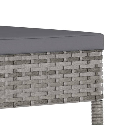 Lot de 2 chaises de jardin en résine tressée grise coussins gris