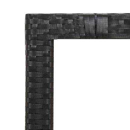Table de jardin 190 x 90 cm en bois d'acacia massif et résine tressée noire