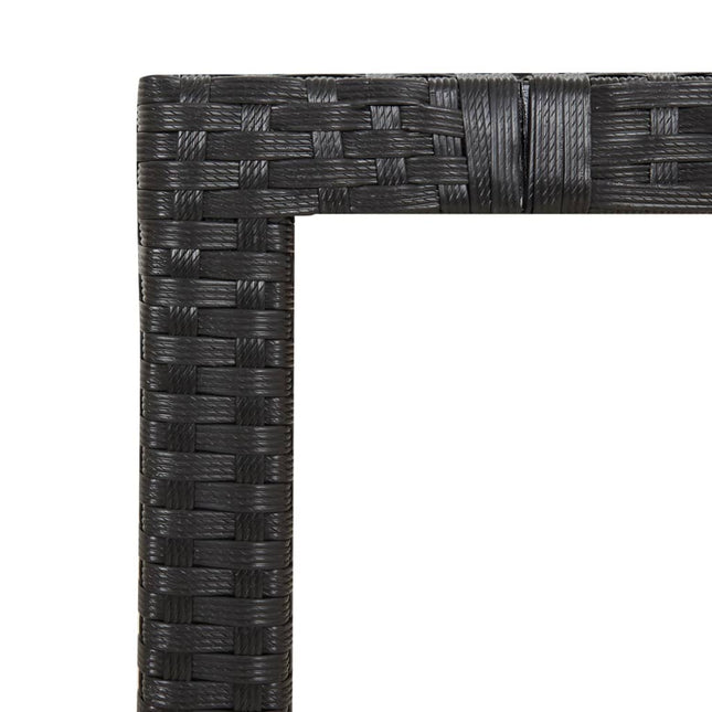 Table de jardin 190 x 90 cm en bois d'acacia massif et résine tressée noire