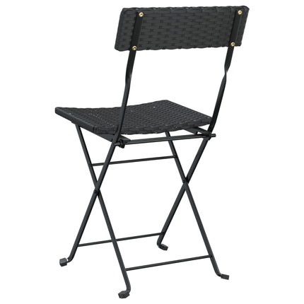 Lot de 2 chaises de jardin pliantes en résine tressée noire et acier