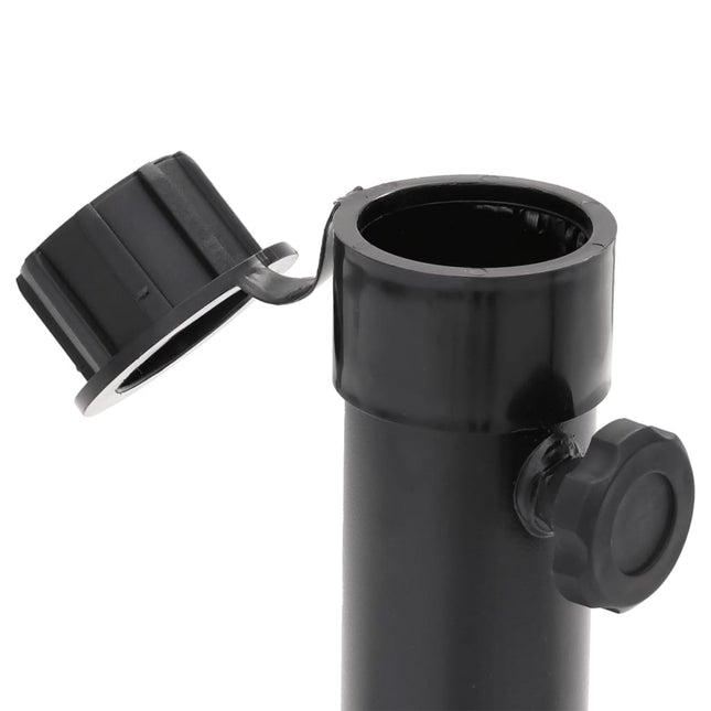 Base de parasol pliable pour mât Ø38/48 mm noir brillant acier