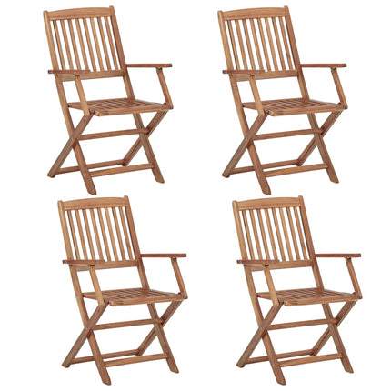 Table et chaises de jardin 4 places en bois d'acacia massif