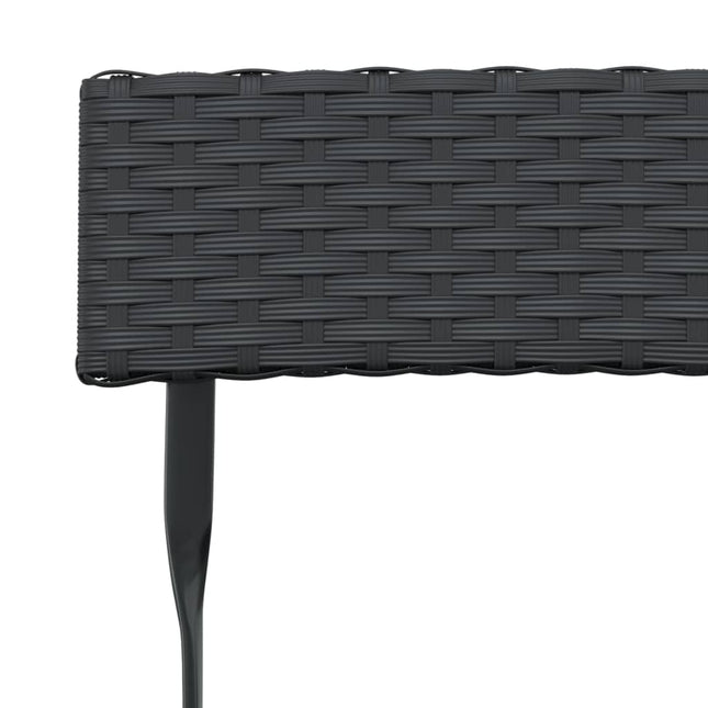 Lot de 2 chaises de jardin pliantes en résine tressée noire et acier