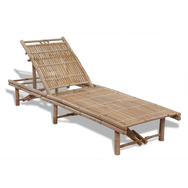 Bain de soleil en bambou avec dossier réglable