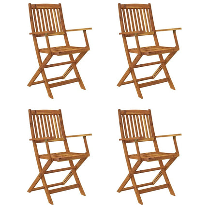 Table et chaises de jardin pliantes 4 places en bois d'acacia massif